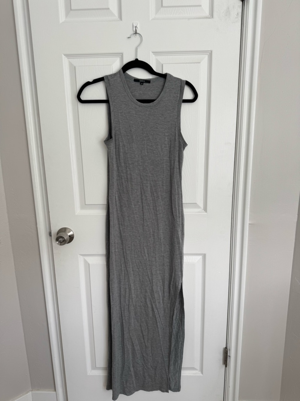 Quince Charcoal Grey Sleeveless Maxi Dress Bodycon Minimal Capsule Basic Size S